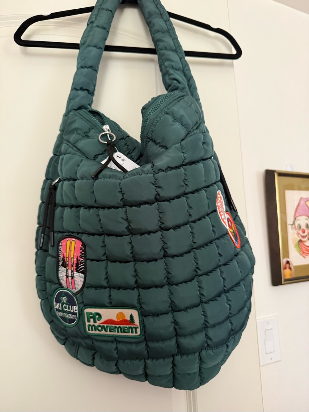Sold out 🔥🔥 Quilted Green Puff Shoulder Bag with Patch Details